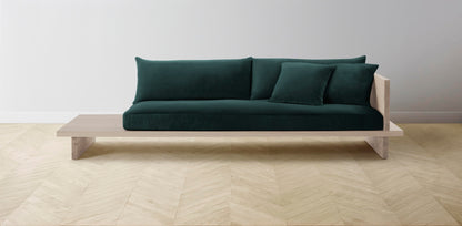 The Muir Arm on Right - Performance Velvet Emerald Sofa