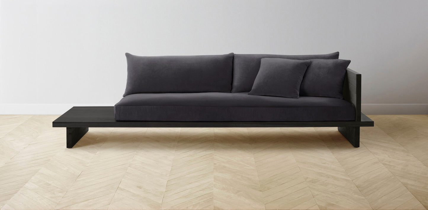 The Muir Arm on Right - Performance Velvet Flannel Sofa