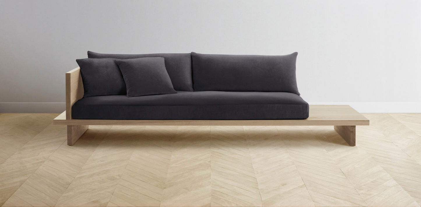 The Muir Arm on Left - Performance Velvet Flannel Sofa