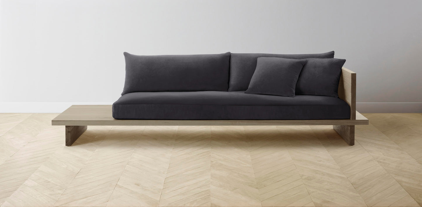 The Muir Arm on Right - Performance Velvet Flannel Sofa