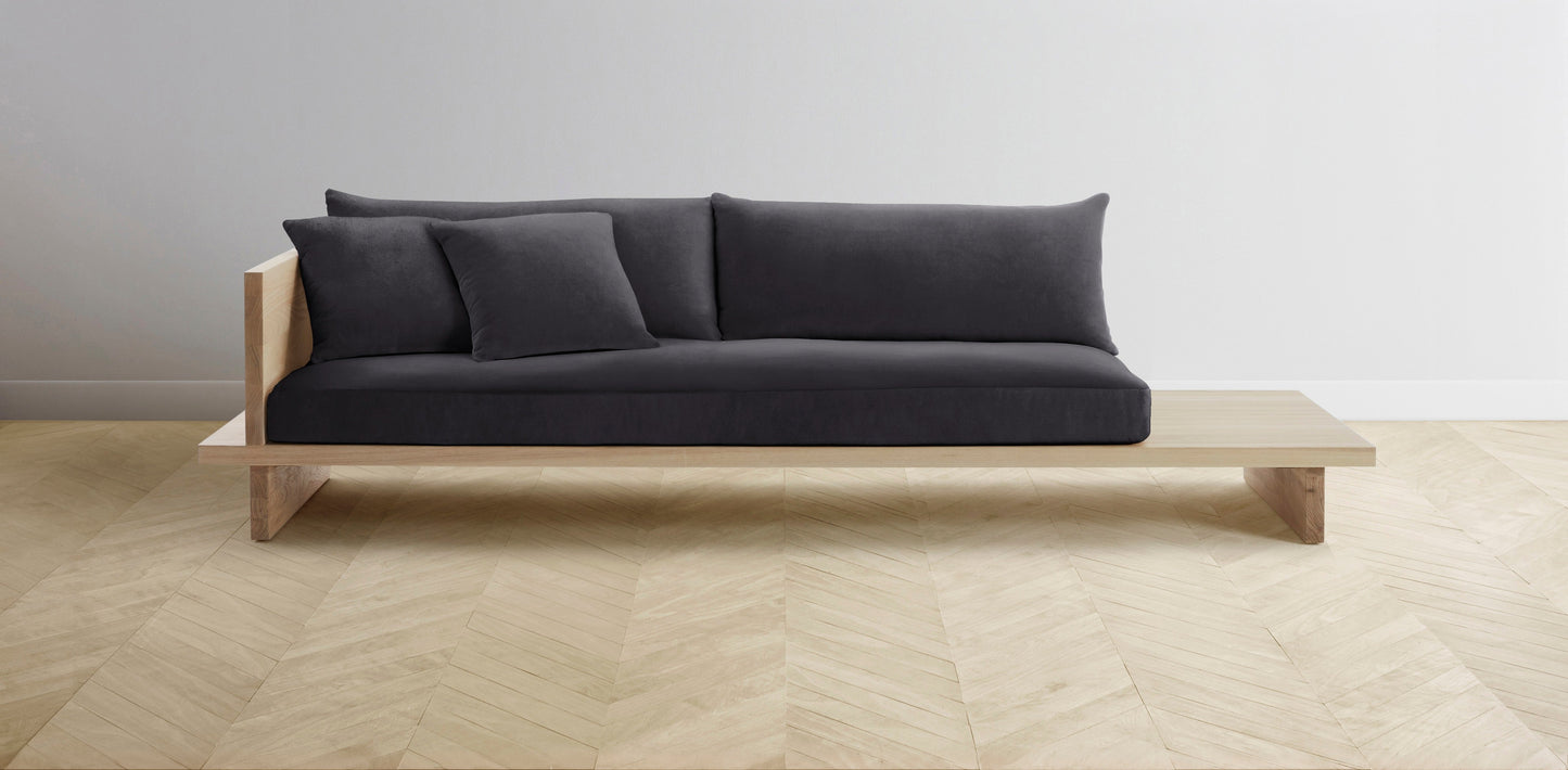 The Muir Arm on Left - Performance Velvet Flannel Sofa