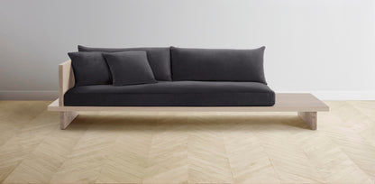 The Muir Arm on Left - Performance Velvet Flannel Sofa