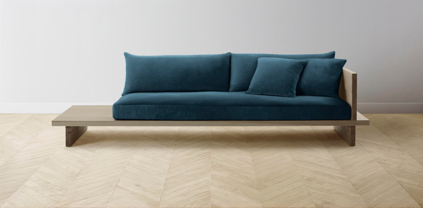 The Muir Arm on Right - Performance Velvet Lagoon Sofa