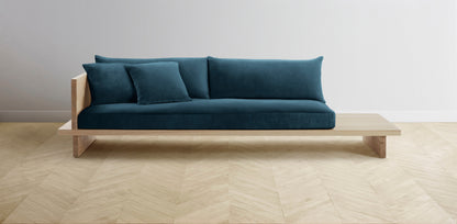 The Muir Arm on Left - Performance Velvet Lagoon Sofa