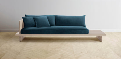 The Muir Arm on Left - Performance Velvet Lagoon Sofa