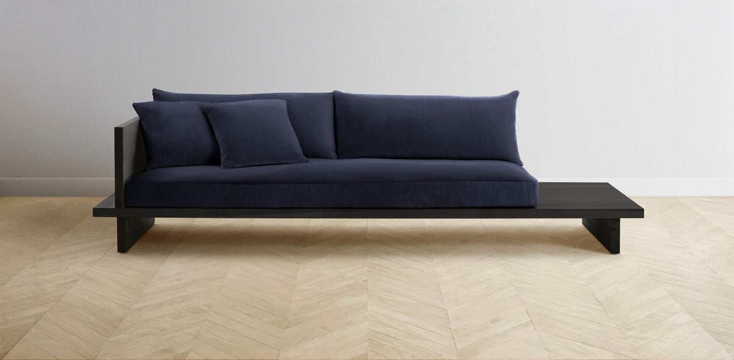 The Muir Arm on Left - Performance Velvet Midnight Sofa