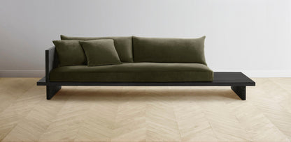 The Muir Arm on Left - Performance Velvet Olive Sofa