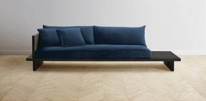 The Muir Arm on Left - Performance Velvet Sapphire Sofa