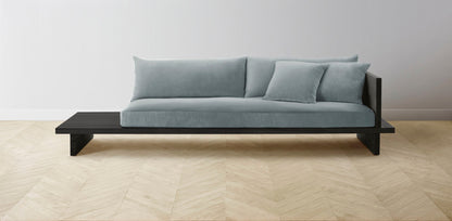 The Muir Arm on Right - Performance Velvet Seafoam Sofa