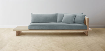 The Muir Arm on Right - Performance Velvet Seafoam Sofa