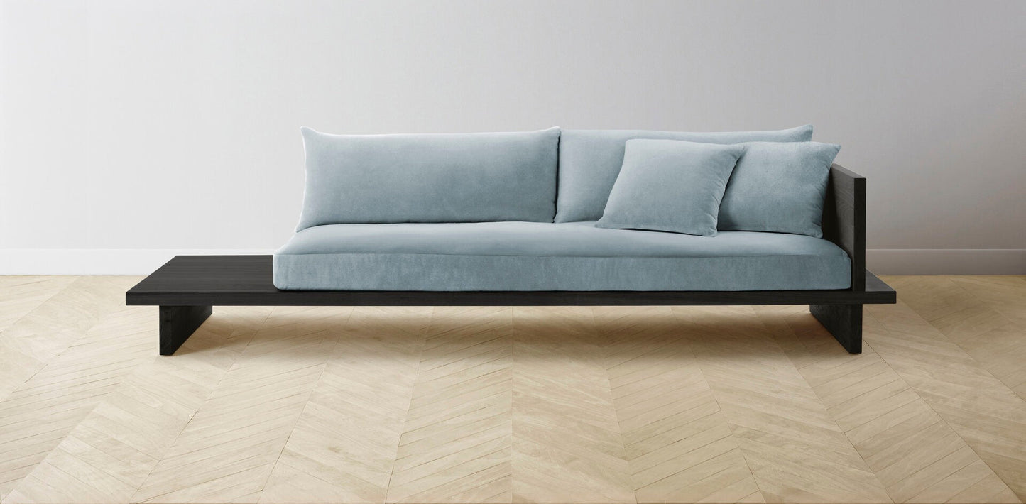 The Muir Arm on Right - Performance Velvet Sky Sofa