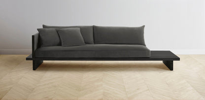 The Muir Arm on Left - Performance Velvet Slate Sofa