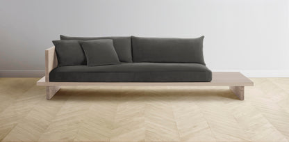 The Muir Arm on Left - Performance Velvet Slate Sofa