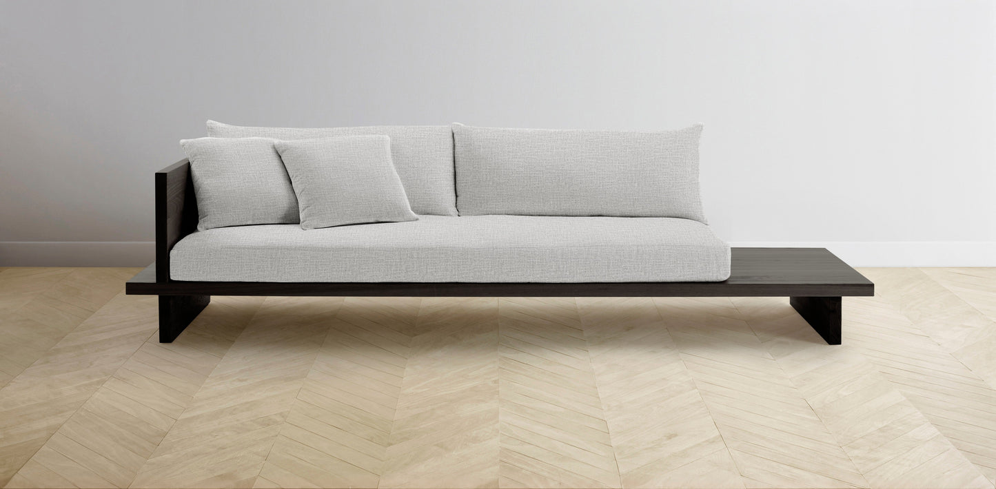 The Muir Arm on Left - Performance Woven Chenille Steel Sofa