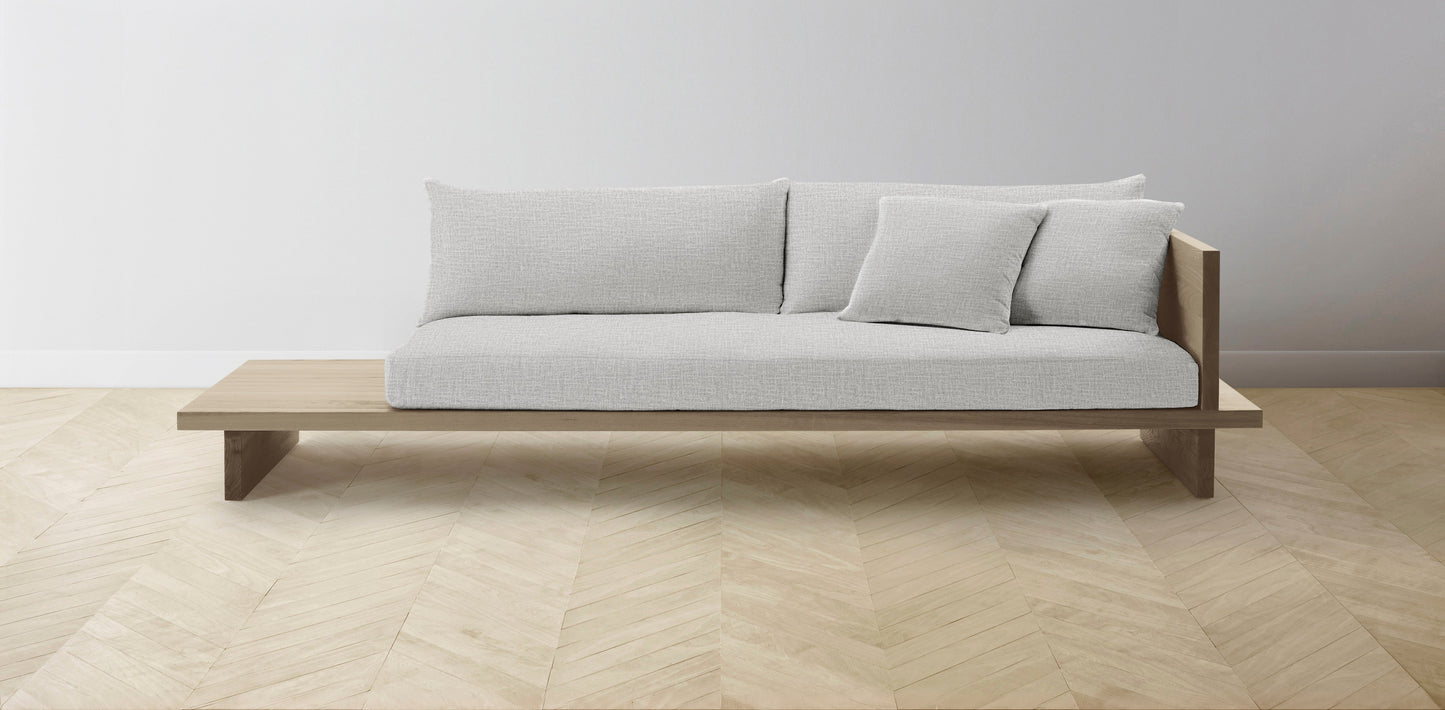 The Muir Arm on Right - Performance Woven Chenille Steel Sofa