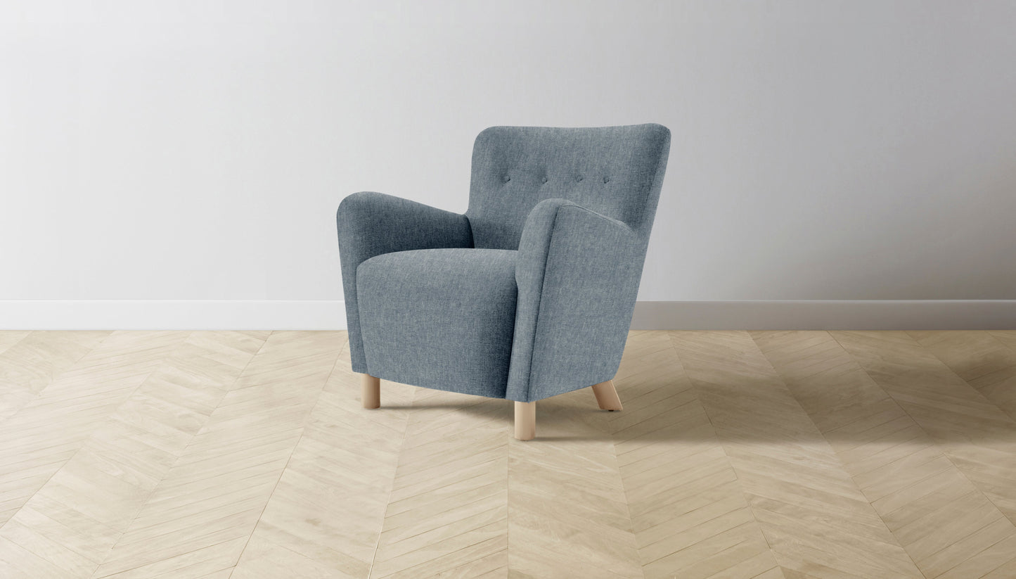 The Perry  - Performance Stonewashed Linen Chambray Chair