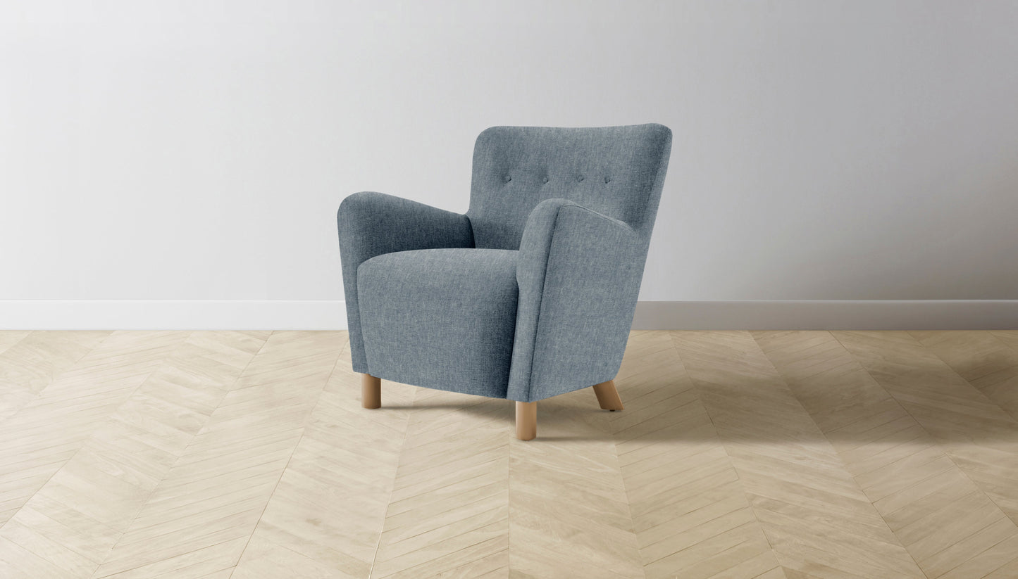 The Perry  - Performance Stonewashed Linen Chambray Chair