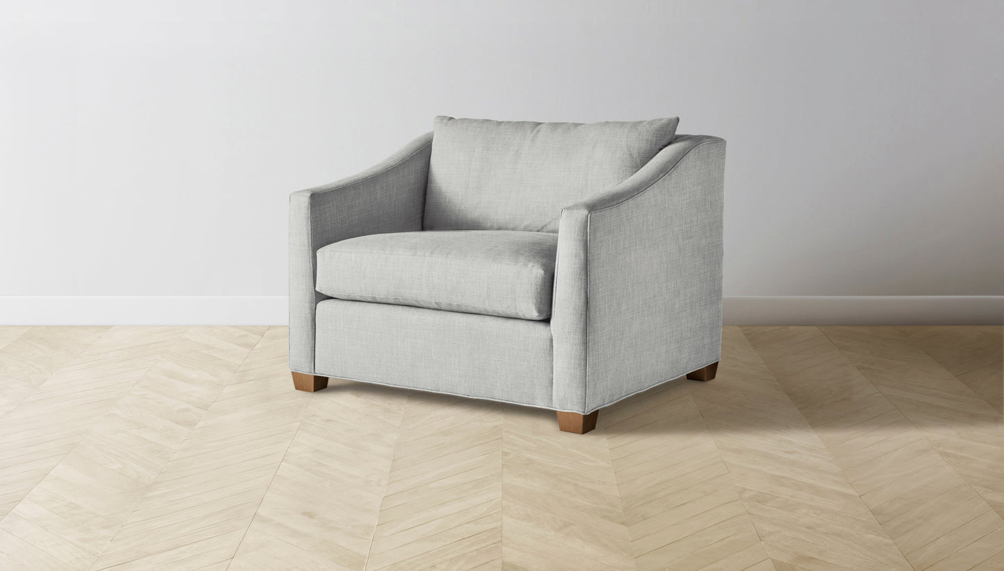 The Sullivan  - Performance Textured Tweed Dove Chair and a Half