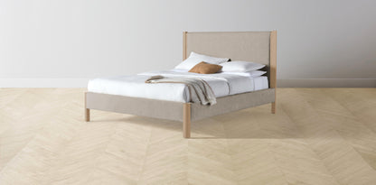 The Thompson  - Merino Wheat Bed - 48" Headboard - Muslin on reverse