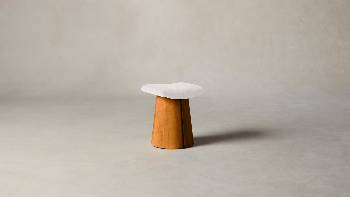 The Weston  - Belgian Linen Egret Accent Stool