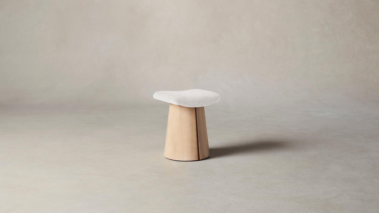 The Weston  - Belgian Linen Egret Accent Stool