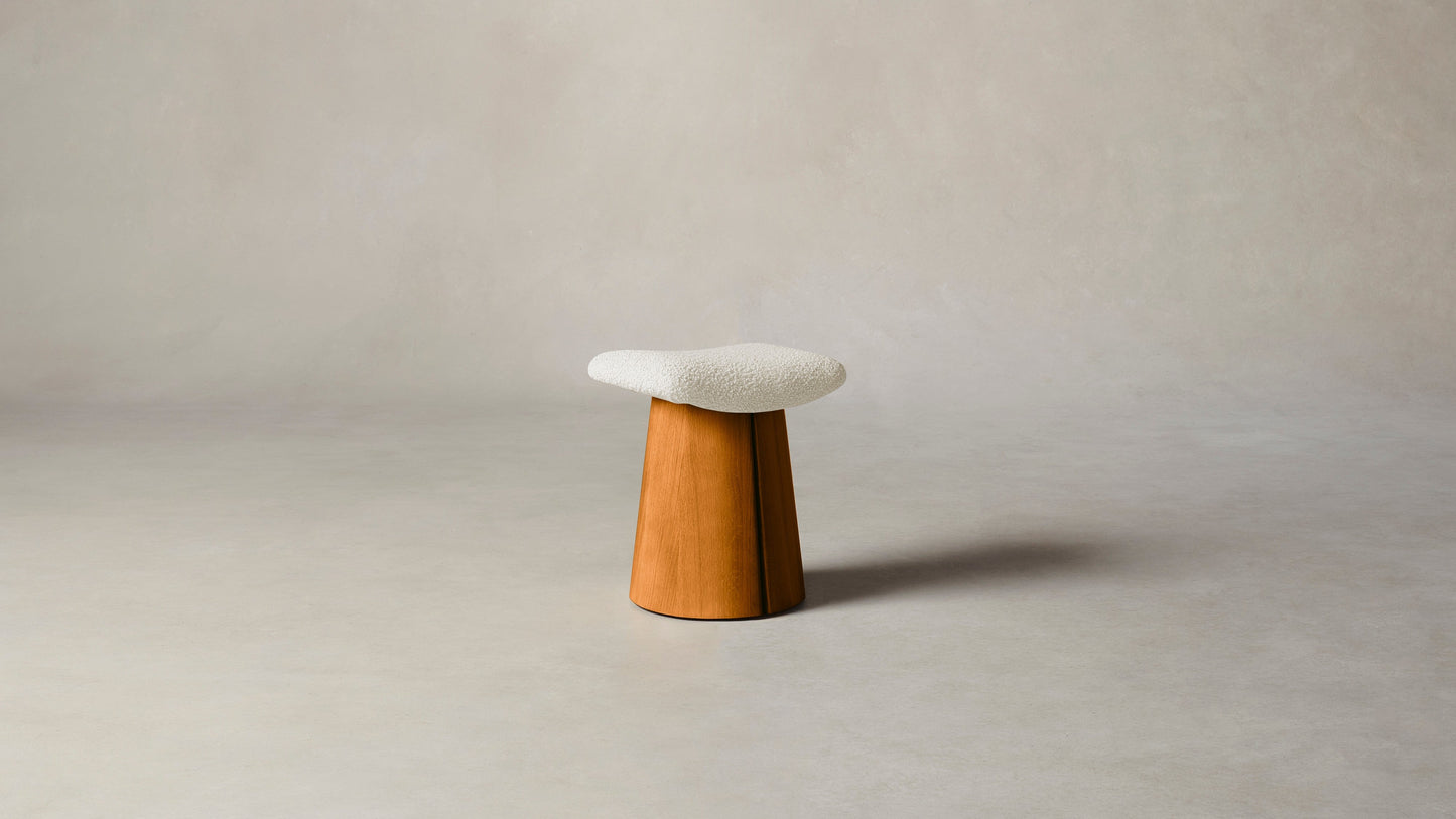 The Weston  - Italian Bouclé White Accent Stool