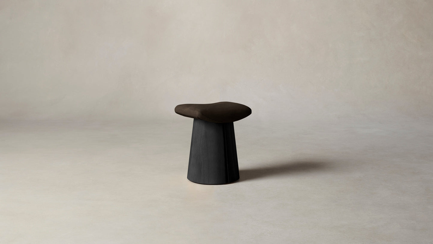 The Weston  - Nubuck Leather Espresso Accent Stool