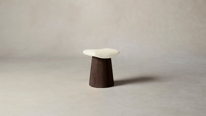 The Weston  - Pebbled Leather Swan Accent Stool