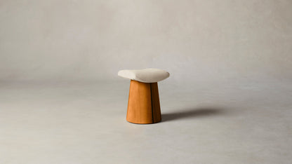 The Weston  - Tuscan Leather Bisque Accent Stool