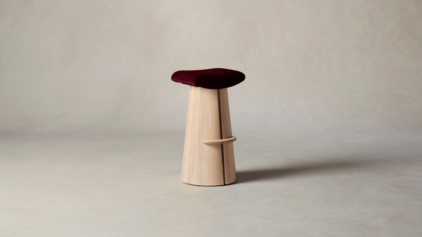 The Weston  - Mohair Crimson Bar and Counter Stool