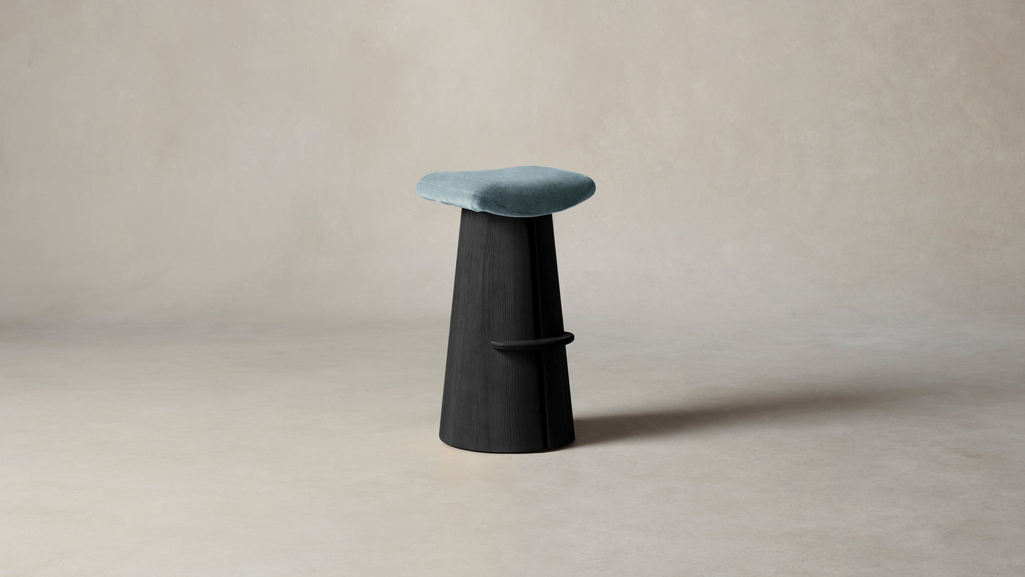 The Weston  - Mohair Slate Blue Bar and Counter Stool