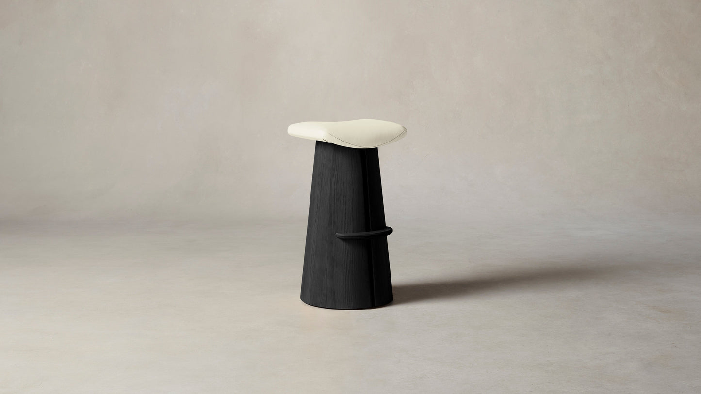 The Weston  - Pebbled Leather Swan Bar and Counter Stool