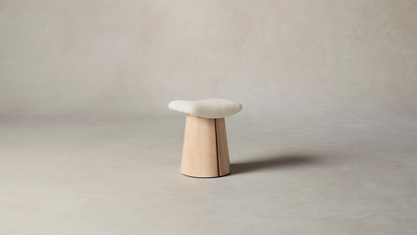 The Weston  - Italian Bouclé White Stool