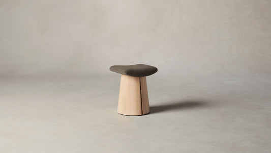 The Weston  - Mohair Mink Stool