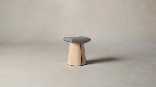 The Weston  - Nubuck Leather Asphalt Stool