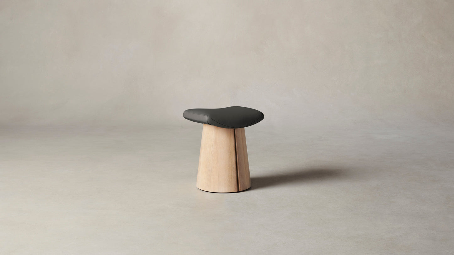 The Weston  - Pebbled Leather Ash Stool